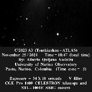 <font class="tempImageTitleThumbText">C/2023 A3 (Tsuchinshan-ATLAS)</font><br>ALBERTO QUIJANO VODNIZA<br>Nov 26 1:33am<br>PASTO,NARINO. COLOMBIA