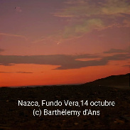 <font class="tempImageTitleThumbText">Comet TSUCHINSHAN-ATLAS</font><br>Barthélemy d´Ans<br>Oct 15 12:18pm<br>Nazca, Perú