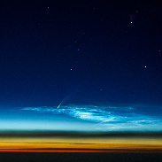 <font class="tempImageTitleThumbText">Comet Neowise And Noctilucent Clouds</font><br>Bruce Hildewig<br>Oct 11 12:07am<br>Over the North Pacific