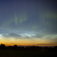 <font class="tempImageTitleThumbText">Aurora And Noctilucent Clouds</font><br>Dustin Ginetz<br>Jul 9 11:18am<br>Norquay, Saskatchewan, Canada