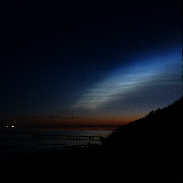 <font class="tempImageTitleThumbText">Noctilucent Cloud Formed By SpaceX Vapor </font><br>Elizabeth B Fox<br>Mar 14 1:22pm<br>Cape Hatteras, North Carolina