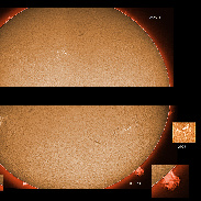 <font class="tempImageTitleThumbText">AR2972, 2974, 2975 And Prominences</font><br>James Roger Samworth<br>Mar 24 12:14pm<br>Nailstone, Nuneaton, UK