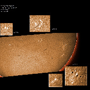 <font class="tempImageTitleThumbText">AR2916, AR2919, 2922 And Prominences</font><br>James Roger Samworth<br>Jan 1 4:30pm<br>Nailstone, Nuneaton, UK