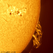 <font class="tempImageTitleThumbText">Sunspot AR3364 & Massive Prominences</font><br>John Chumack<br>May 13 12:42am<br>Dayton, Ohio USA