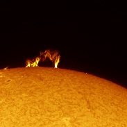 <font class="tempImageTitleThumbText">Solar Prominence </font><br>Maine Academy of Natural Science students, Desiree, Brian, and Dakota<br>Oct 8 8:57pm<br>L.C. Bates Natural History Muse