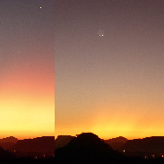 <font class="tempImageTitleThumbText">Young Moon, Mercury And Venus Setting</font><br>Peter Lowenstein<br>Dec 25 6:44pm<br>Mutare, Zimbabwe