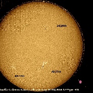 <font class="tempImageTitleThumbText">Sun And Filaments, Active Regions 2598,99</font><br>Rick Cavello<br>Oct 13 1:02am<br>Glen Cove, NY, USA (Sidereus Nu